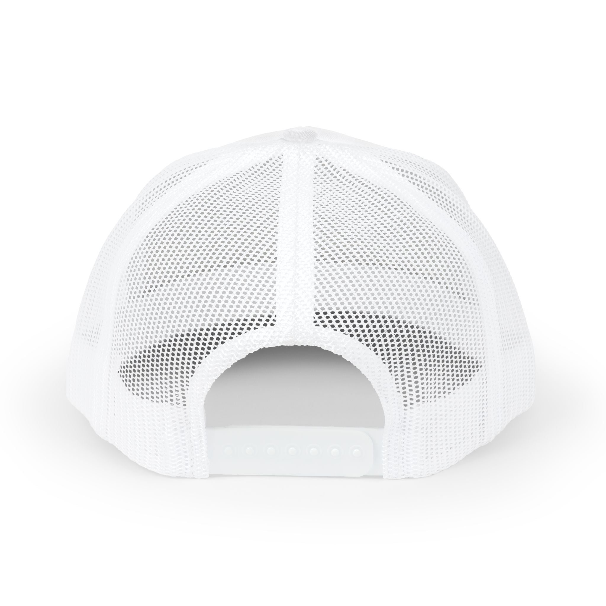 It's NOT Your Fault Trucker Cap — White Mesh Snapback with Reassuring Text