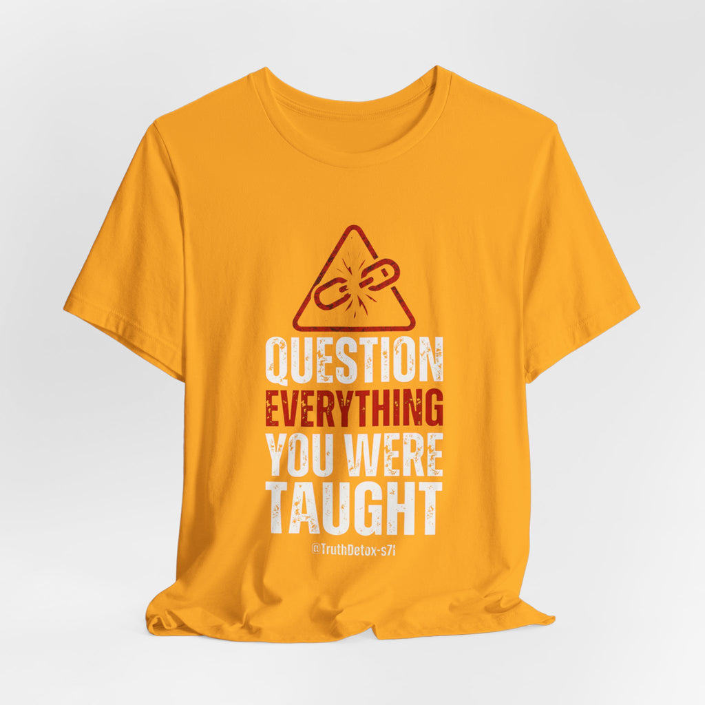 Question Everything You Were Taught T-Shirt — Critical Thinking Tee