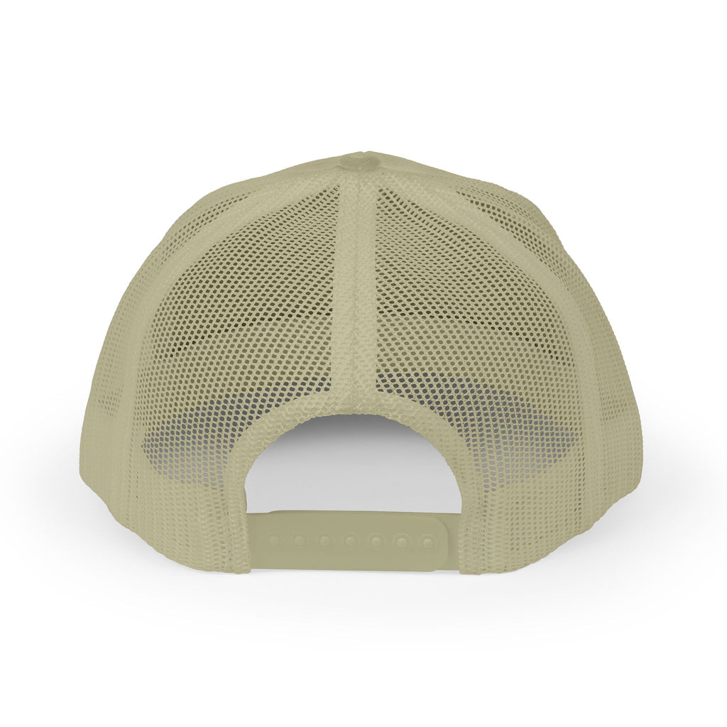 It's NOT Your Fault Trucker Cap — White Mesh Snapback with Reassuring Text