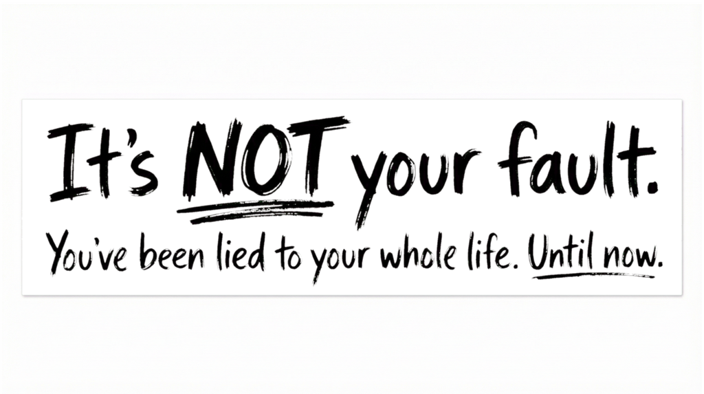 White/BLK Bumper Sticker — "It’s NOT your Fault!” Handwritten Print