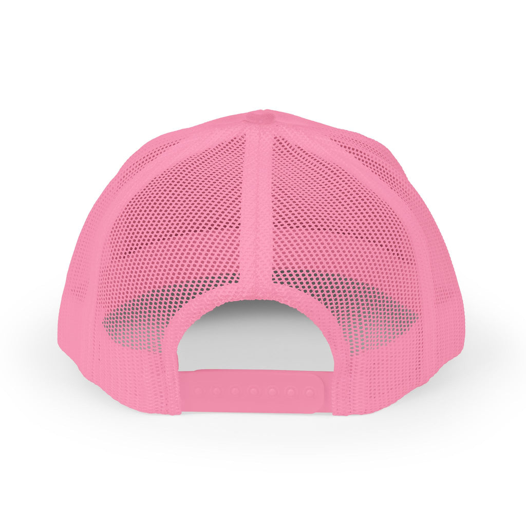 It's NOT Your Fault Trucker Cap — White Mesh Snapback with Reassuring Text